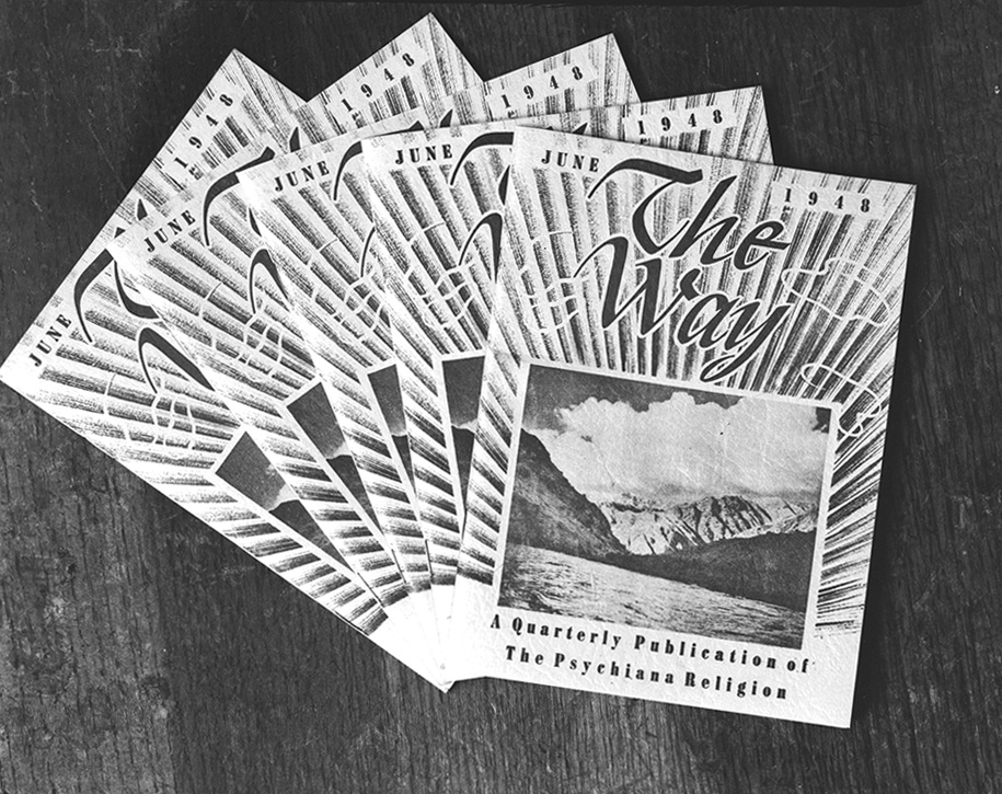 Negative photograph of several copies of the June 1948 edition of the 'The Way: A Quarterly Publication of the Psychiana Religion.'